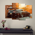 Toyota Supra sports car 4 panel wall art in room setting